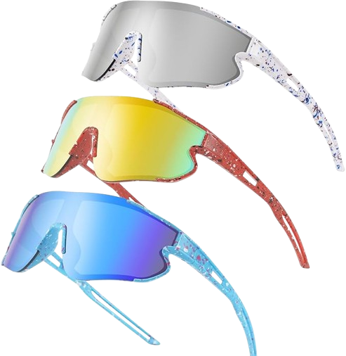 Triple Set Youth Athletic Eyewear - Cycling Running Shades Ages