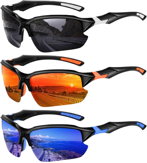Lightweight Half Frame Athletic Eyewear - Polarized Cycling Running